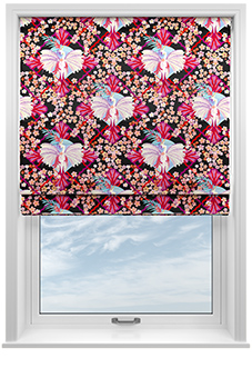 Faded Glamour, Fairground Black - Roman Blind